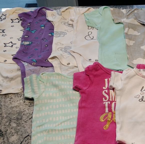 12.  0-3 month girl onsies - Picture 3 of 3